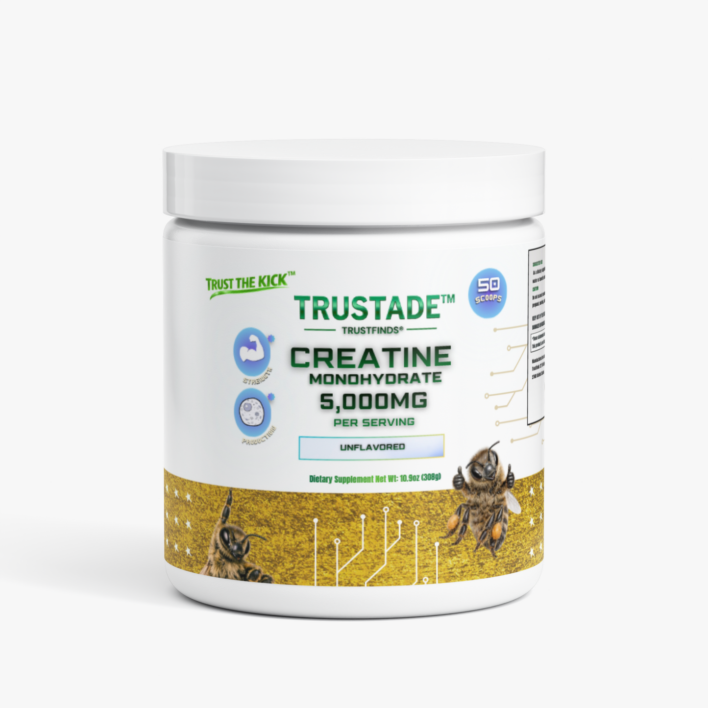 TRUSTADE™ Creatine Monohydrate - Zero Sugar, Energy Supplement – 10.9 oz