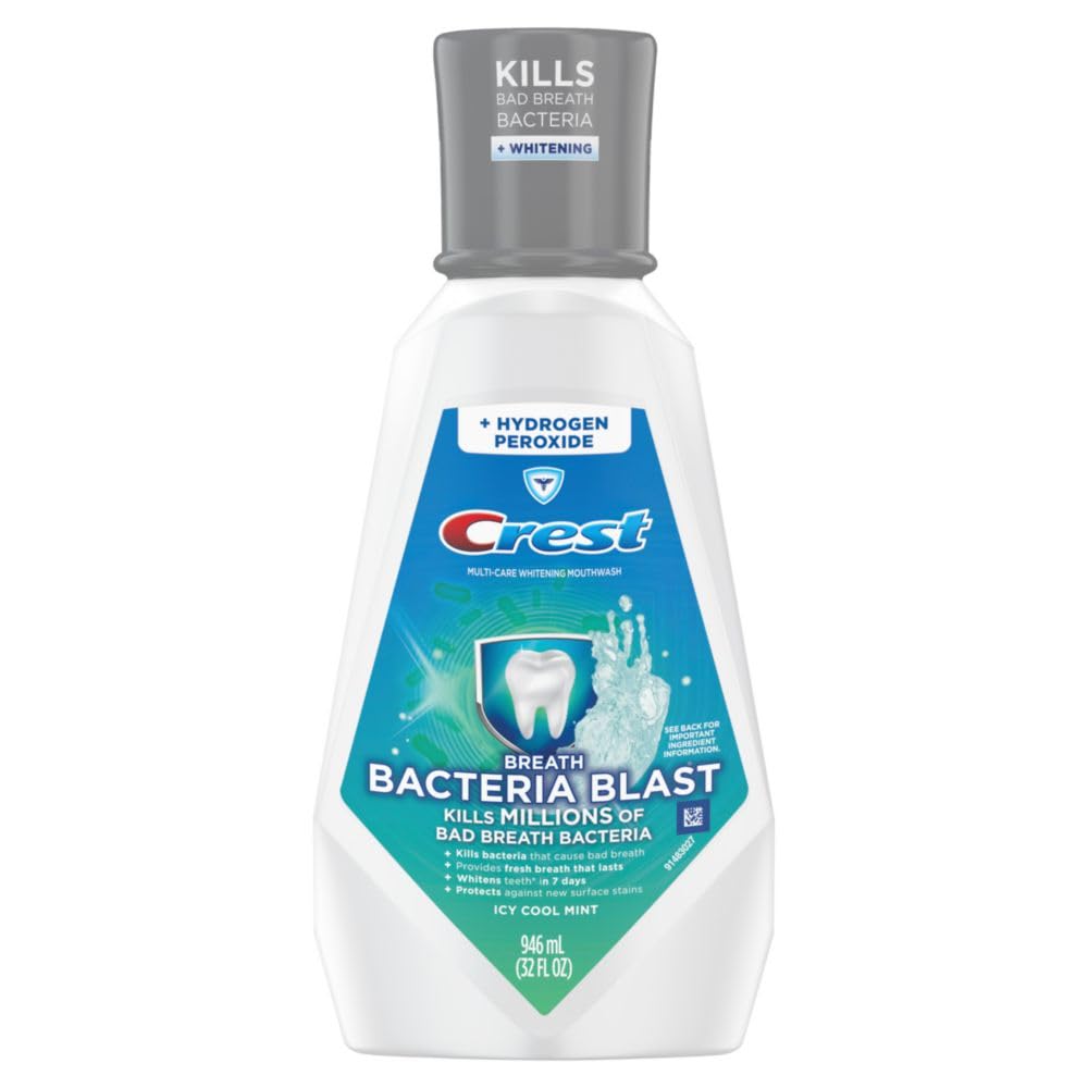 Crest Pro-Health Advanced Mouthwash, Alcohol Free, Multi-Protection, Fresh Mint, 1 L (33.8 fl oz), Pack of 2, Crest Mouthwash, Mouthwash Alcohol Free, Flouride Mouthwash