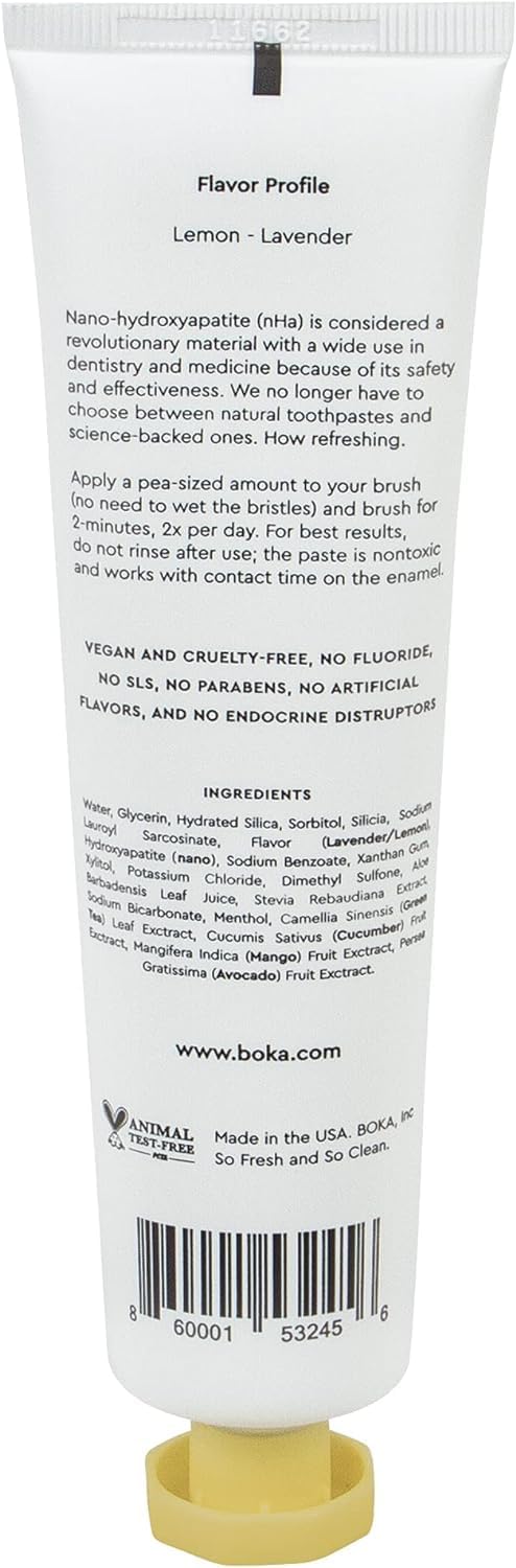 Boka Fluoride Free Toothpaste Nano Hydroxyapatite, Helps Remineralize, Appropriate for Sensitive Teeth, Whitening - for Adult, Kids Oral Care - Ela Mint Flavor, 4 Fl Oz 1Pk US Manufactured