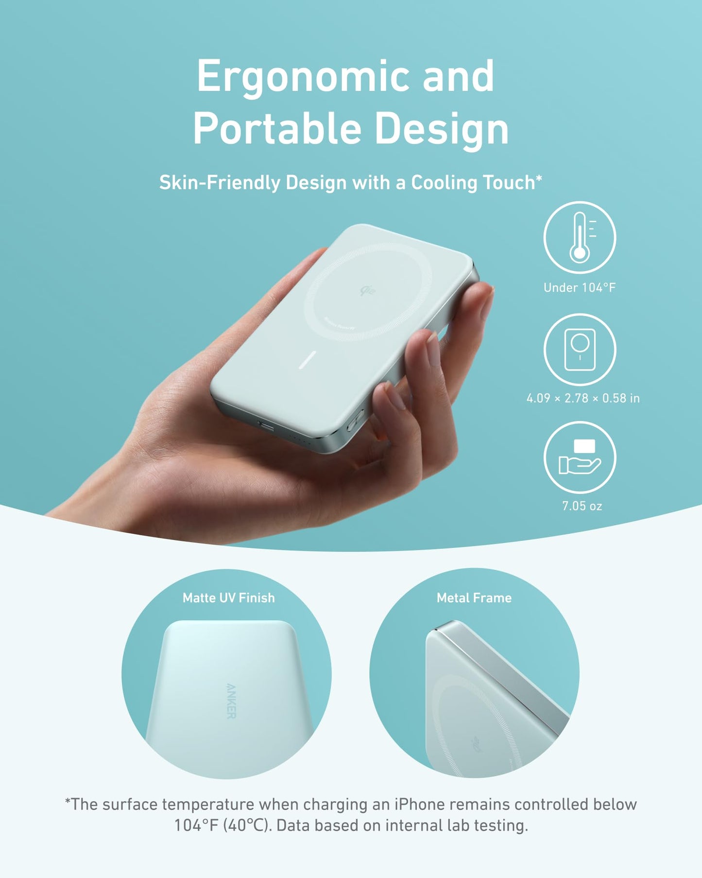 Anker MagGo Power Bank, Ultra-Slim 10,000mAh Magnetic Battery Pack, Qi2 Certified 15W Ultra-Fast MagSafe Compatible Portable Charger, Ergonomic Design, for iPhone16/15/14/13/12 Series Only