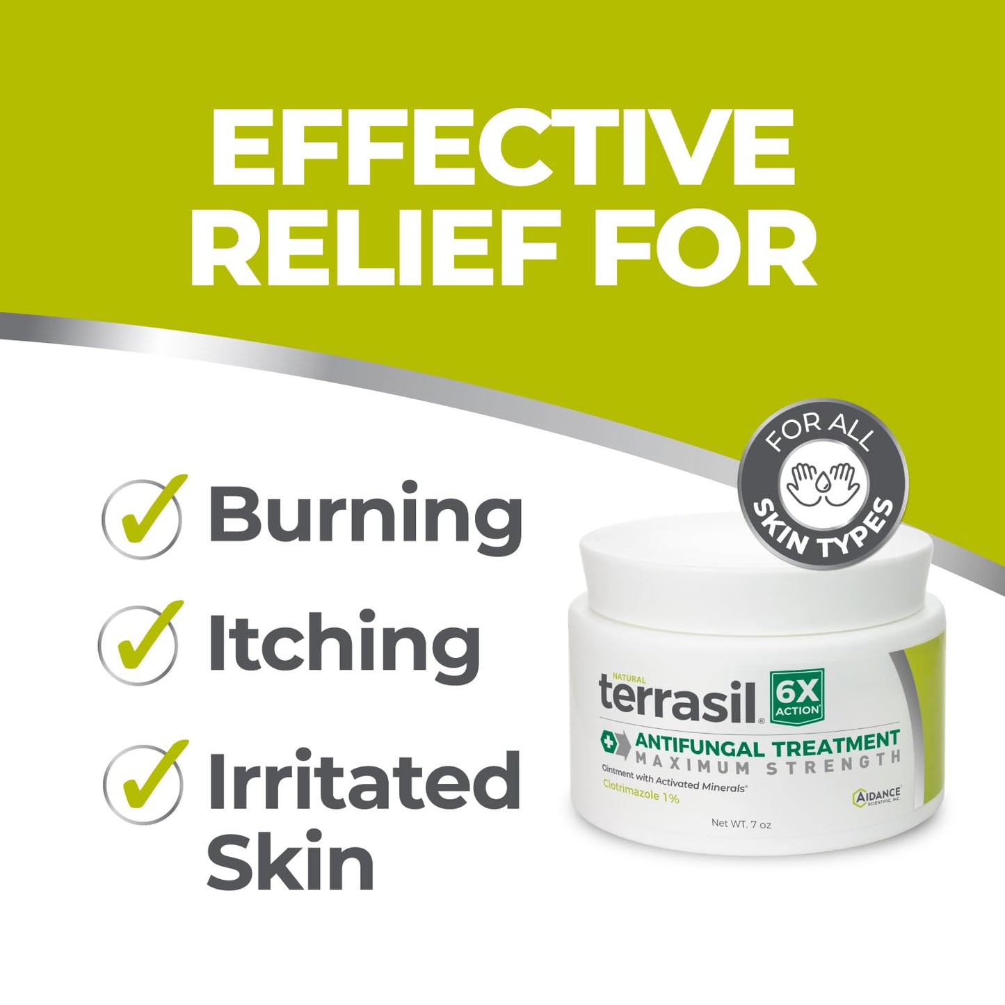 terrasil Clotrimazole Antifungal Cream, Relief for Fungal Yeast Infections, Jock Itch, Athletes Foot, Ringworm for Men & Women, Clinically Proven Treatment of Skin Fungus. Packaging May Vary (0.5oz)