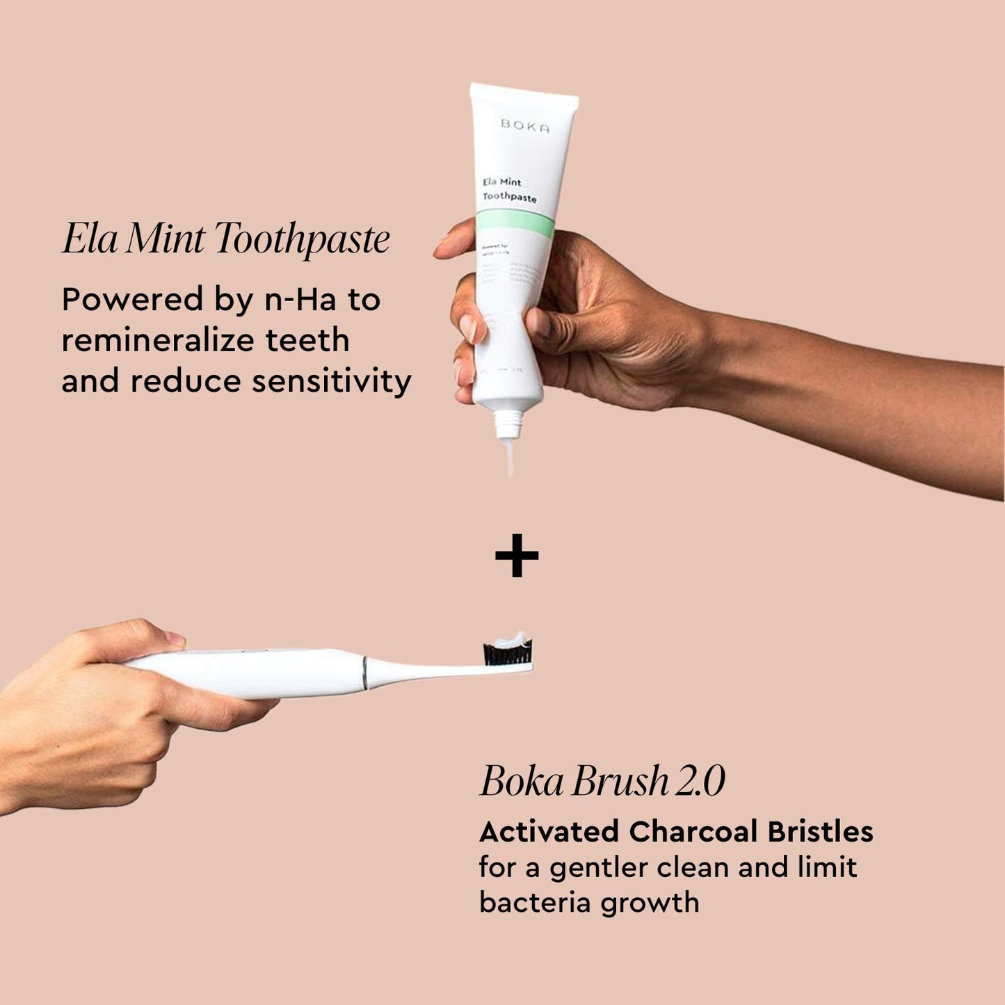 Boka Fluoride Free Toothpaste Nano Hydroxyapatite, Helps Remineralize, Appropriate for Sensitive Teeth, Whitening - for Adult, Kids Oral Care - Ela Mint Flavor, 4 Fl Oz 1Pk US Manufactured