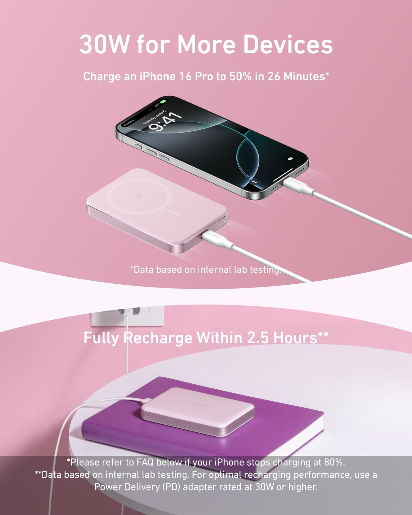 Anker MagGo Power Bank, Ultra-Slim 10,000mAh Magnetic Battery Pack, Qi2 Certified 15W Ultra-Fast MagSafe Compatible Portable Charger, Ergonomic Design, for iPhone16/15/14/13/12 Series Only