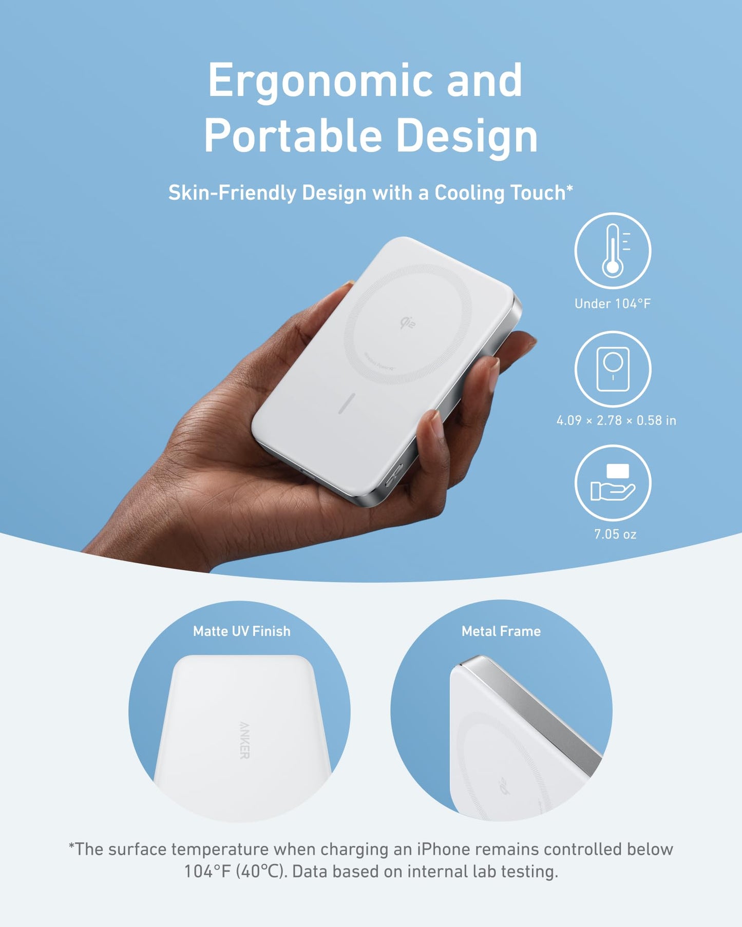 Anker MagGo Power Bank, Ultra-Slim 10,000mAh Magnetic Battery Pack, Qi2 Certified 15W Ultra-Fast MagSafe Compatible Portable Charger, Ergonomic Design, for iPhone16/15/14/13/12 Series Only