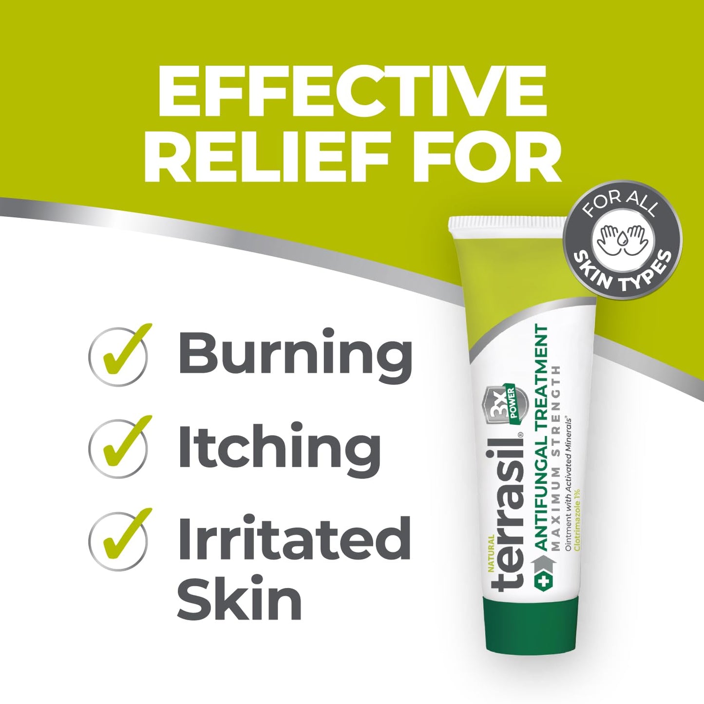 terrasil Clotrimazole Antifungal Cream, Relief for Fungal Yeast Infections, Jock Itch, Athletes Foot, Ringworm for Men & Women, Clinically Proven Treatment of Skin Fungus. Packaging May Vary (0.5oz)