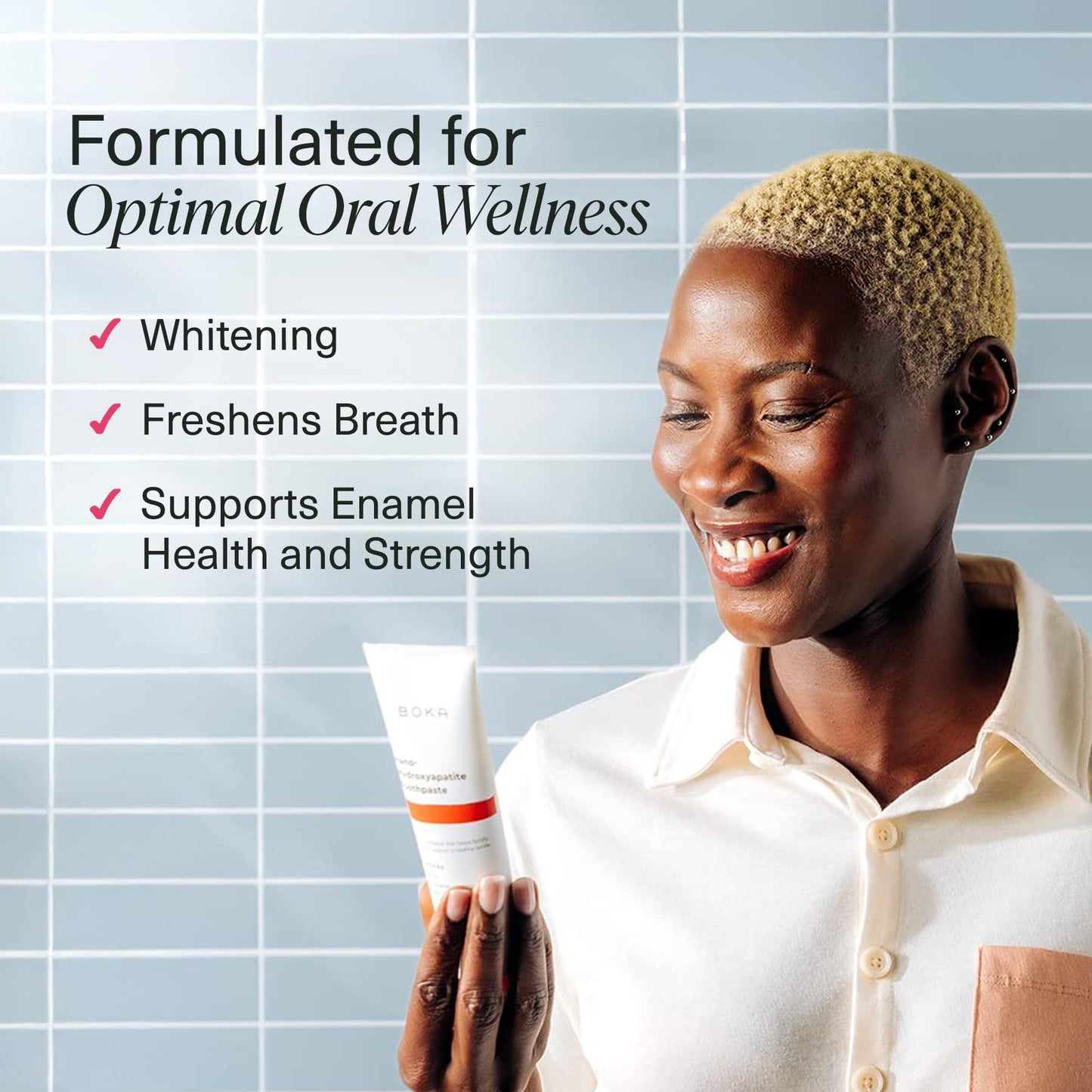 Boka Fluoride Free Toothpaste Nano Hydroxyapatite, Helps Remineralize, Appropriate for Sensitive Teeth, Whitening - for Adult, Kids Oral Care - Ela Mint Flavor, 4 Fl Oz 1Pk US Manufactured