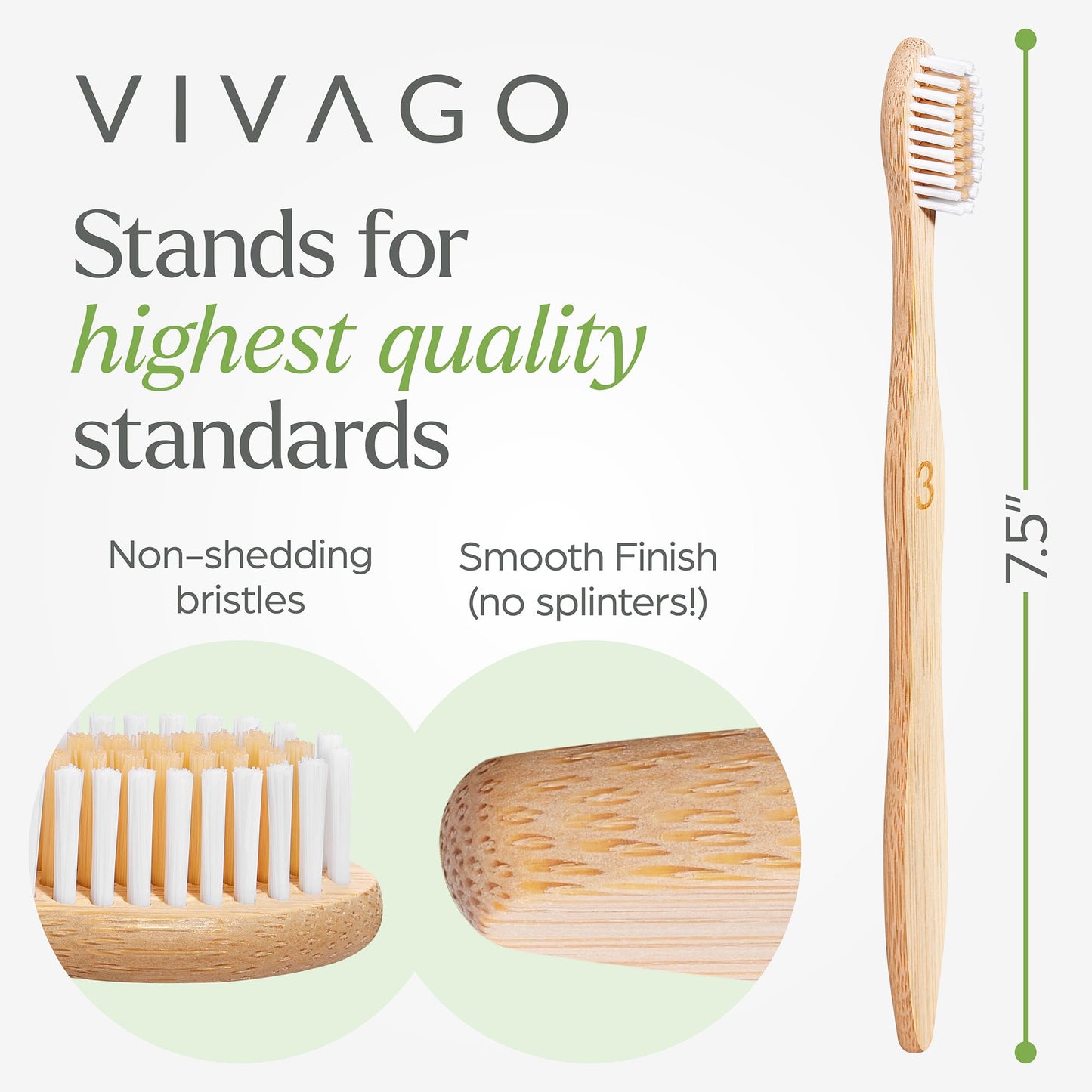 Biodegradable Bamboo Toothbrushes 10 Pack - BPA Free Soft Bristles Toothbrushes, Eco-Friendly, Compostable Natural Wooden Toothbrush