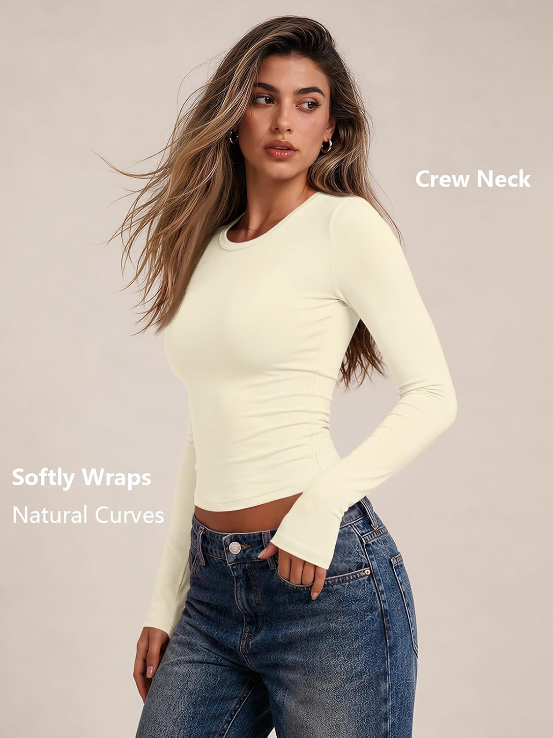 AUTOMET Womens Crew Neck Long Sleeve Shirts Compression Underscrubs Tops