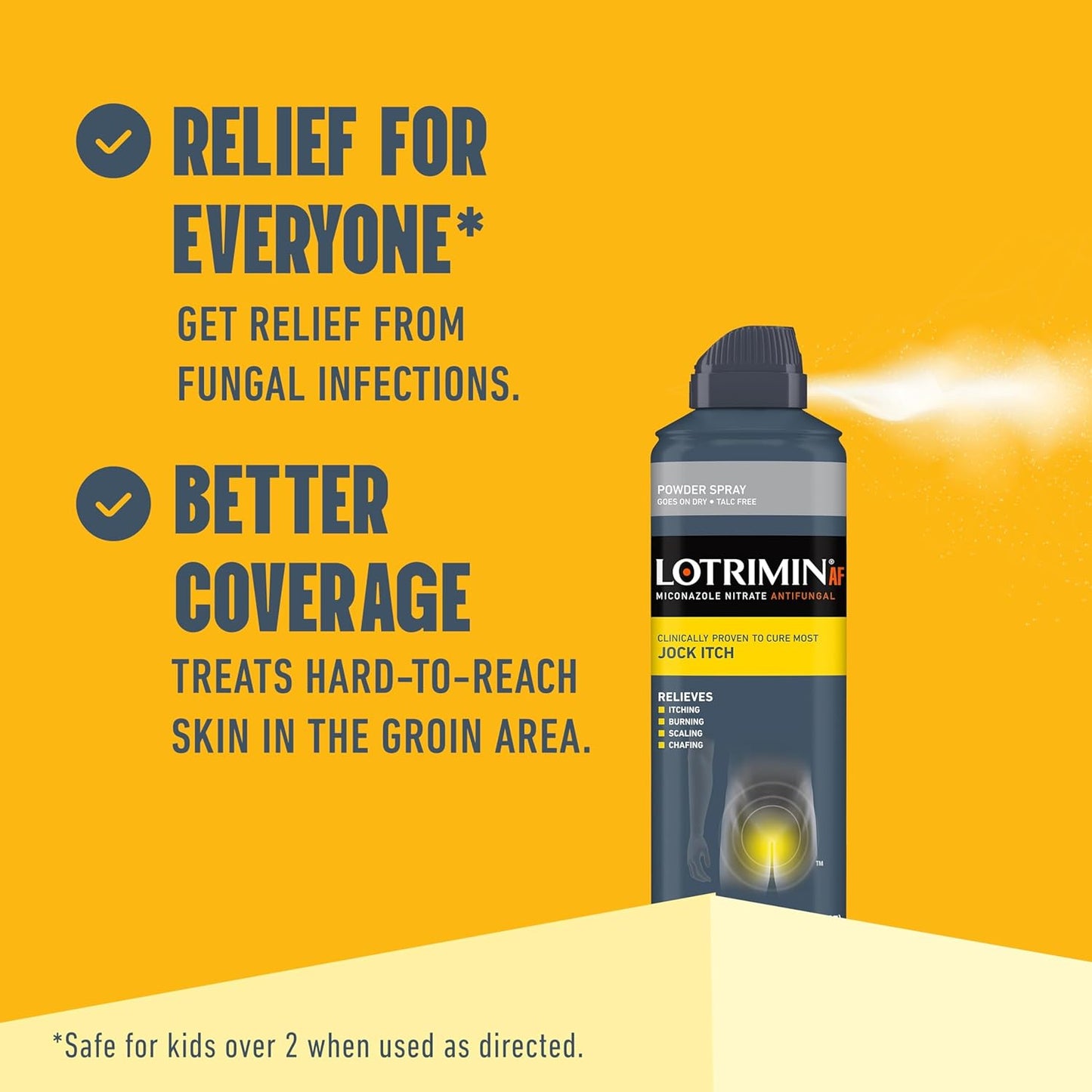 Lotrimin AF Jock Itch Antifungal Powder Spray, Miconazole Nitrate 2% - Treatment of Most Itch, 4.6 Ounces (133 Grams) Spray Can (Pack 3)