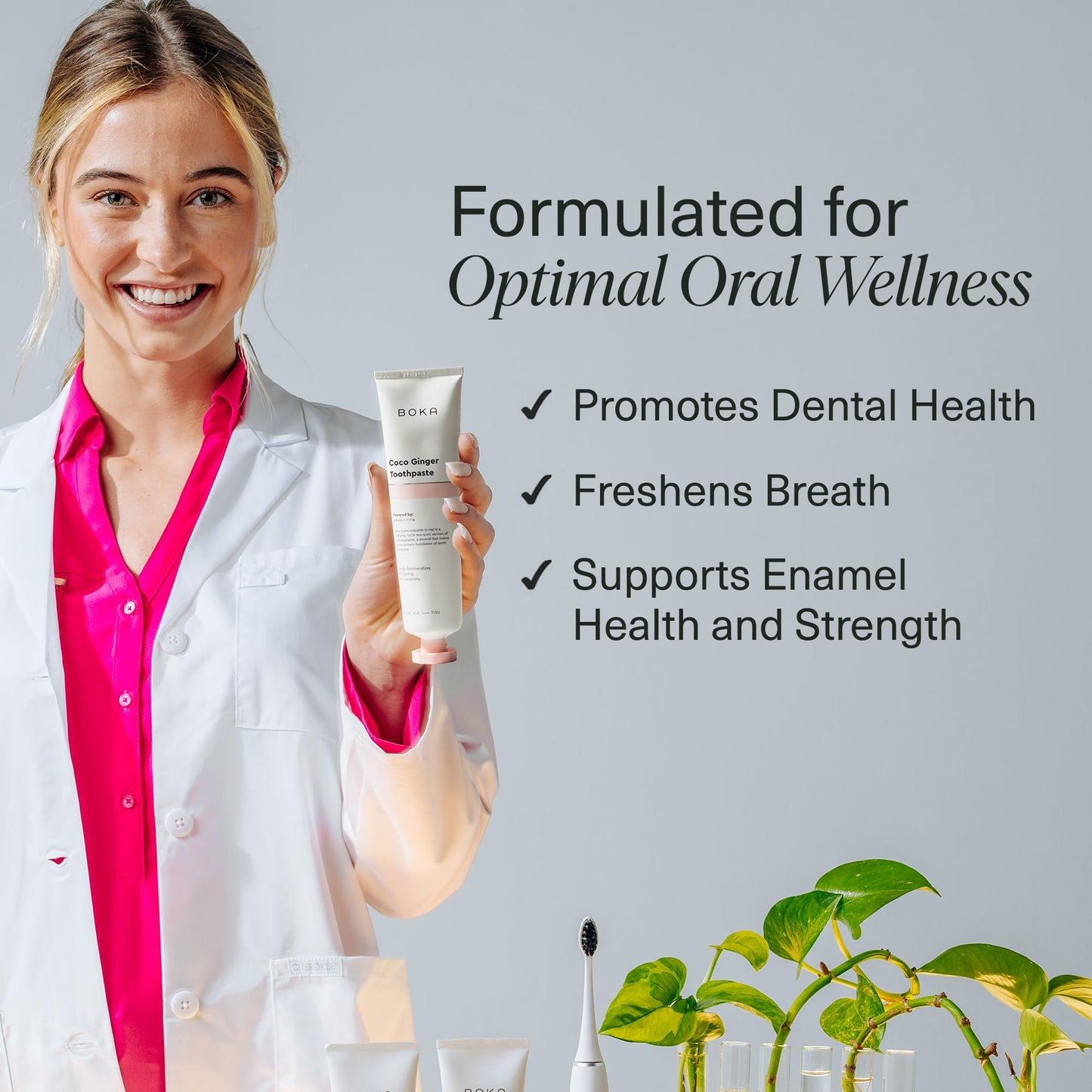 Boka Fluoride Free Toothpaste Nano Hydroxyapatite, Helps Remineralize, Appropriate for Sensitive Teeth, Whitening - for Adult, Kids Oral Care - Ela Mint Flavor, 4 Fl Oz 1Pk US Manufactured