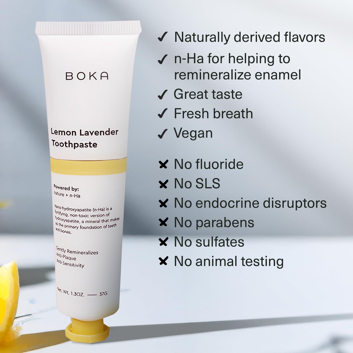Boka Fluoride Free Toothpaste Nano Hydroxyapatite, Helps Remineralize, Appropriate for Sensitive Teeth, Whitening - for Adult, Kids Oral Care - Ela Mint Flavor, 4 Fl Oz 1Pk US Manufactured