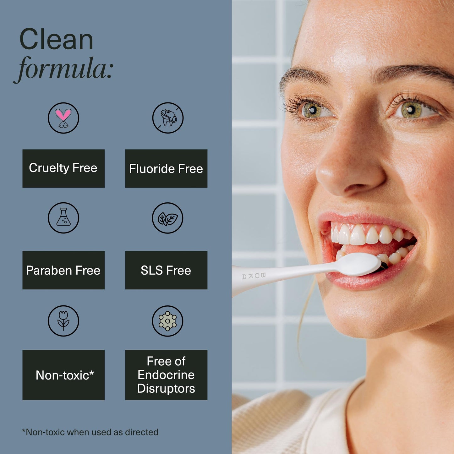 Boka Fluoride Free Toothpaste Nano Hydroxyapatite, Helps Remineralize, Appropriate for Sensitive Teeth, Whitening - for Adult, Kids Oral Care - Ela Mint Flavor, 4 Fl Oz 1Pk US Manufactured