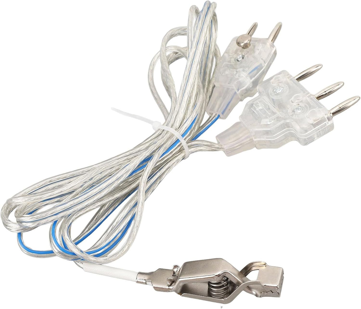 Dioche Fencing Body Cord 3 Pin for Foil Epee Saber, Transparent Stainless Steel Fencing Body Wire with Durable Plastic Connector for Training & Competition
