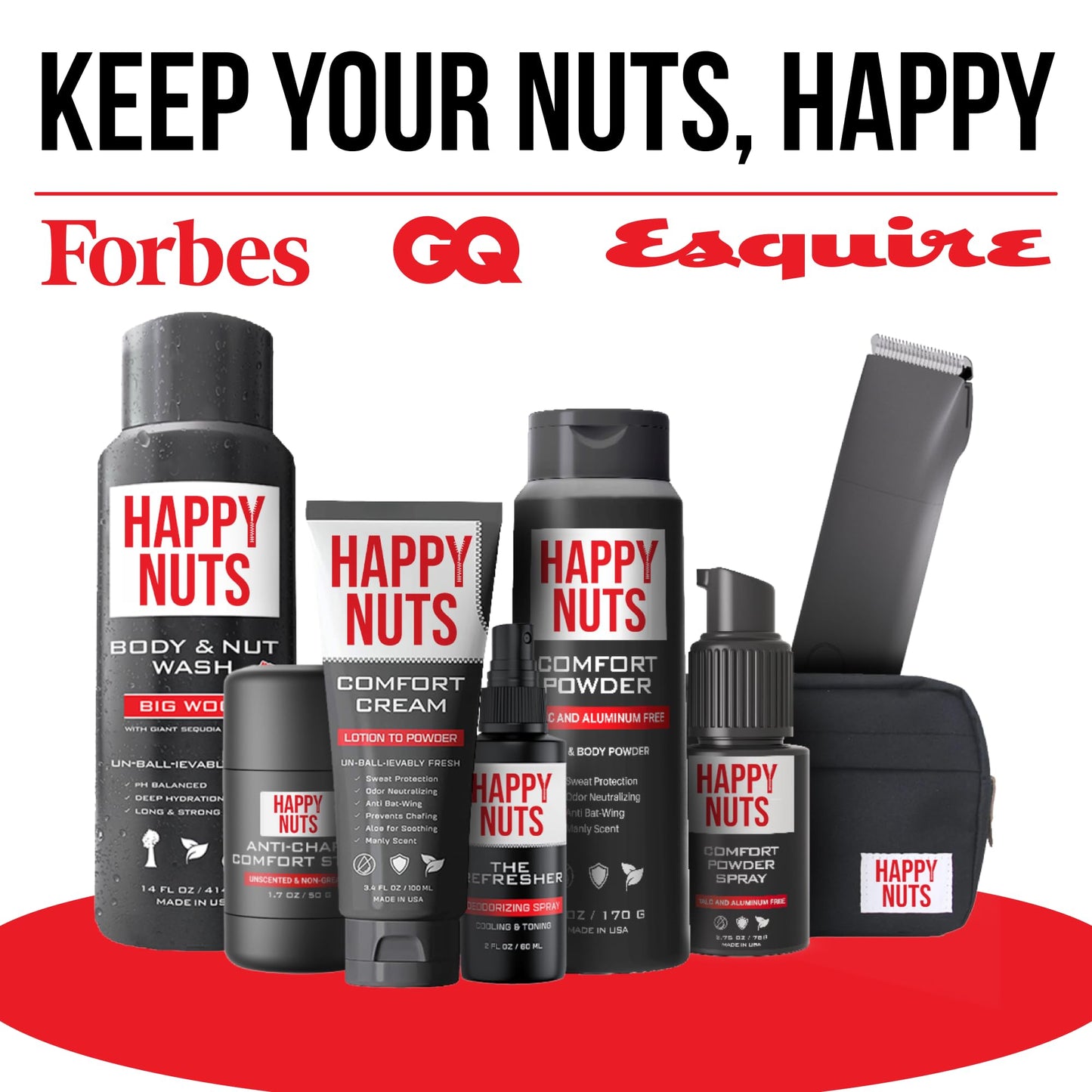 HAPPY NUTS Comfort Cream Deodorant For Men: Anti-Chafing Sweat Defense, Odor Control, Aluminum-Free Mens Deodorant & Hygiene Products for Men's Private Parts 3.4 oz.(1 Pack, Original)