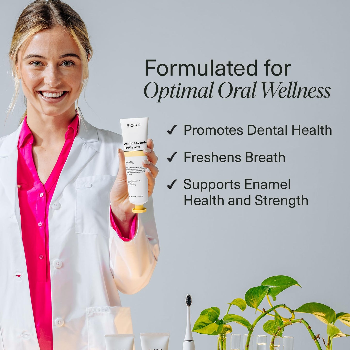 Boka Fluoride Free Toothpaste Nano Hydroxyapatite, Helps Remineralize, Appropriate for Sensitive Teeth, Whitening - for Adult, Kids Oral Care - Ela Mint Flavor, 4 Fl Oz 1Pk US Manufactured