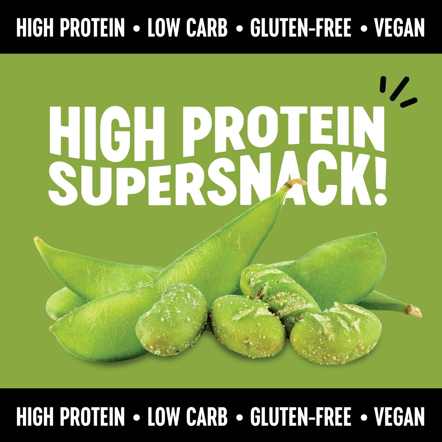 The Only Bean Crunchy Dry Roasted Edamame Snacks (Sea Salt), Keto Snack Food, High Protein (11g) Healthy Snacks, Low Carb Gluten Free Office Vegan Food 100 Calorie Snack Pack, 0.9oz 10 Pack