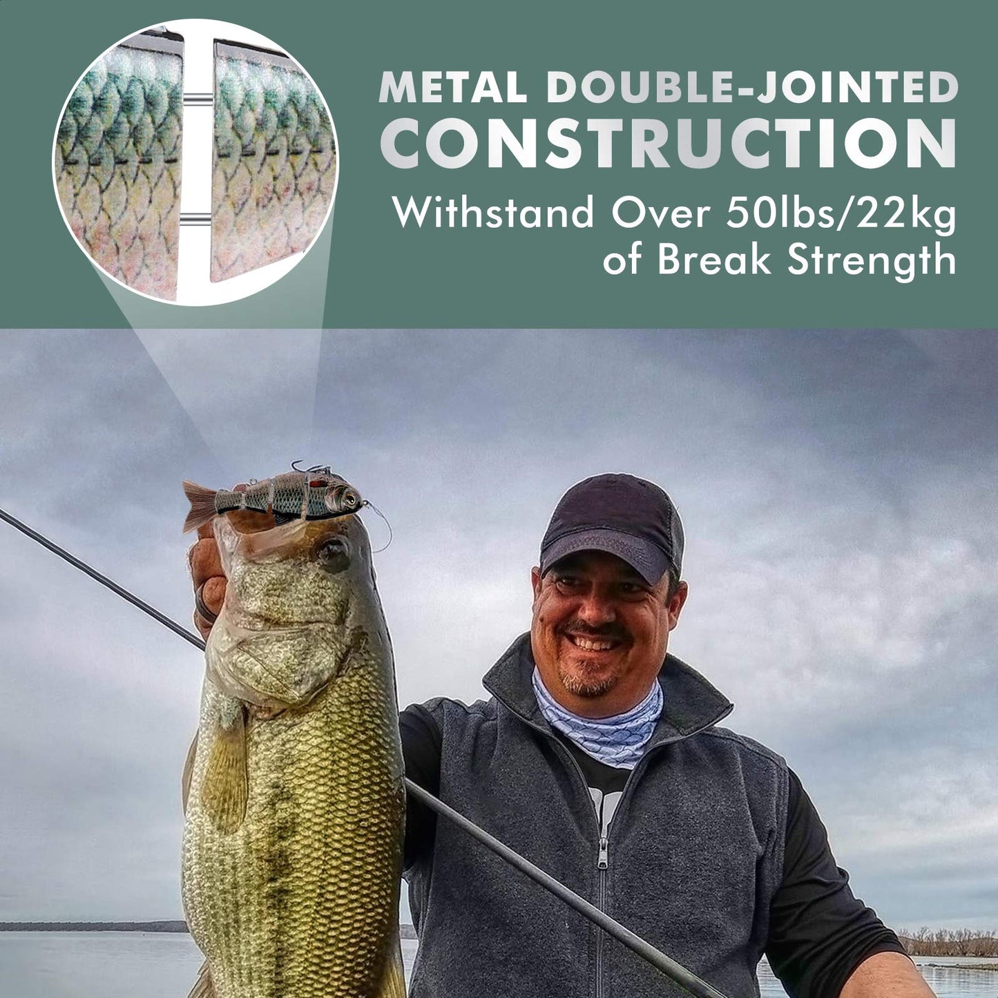 TRUSCEND Easy Catch Swimmax, Magic Noisy Turbulent Wiggling and Vibrating Action for More Bites, Lifelike Fishing Lures for All Species, Swimbait for Relax Family Fishing, Must-Have for Lovely Anglers