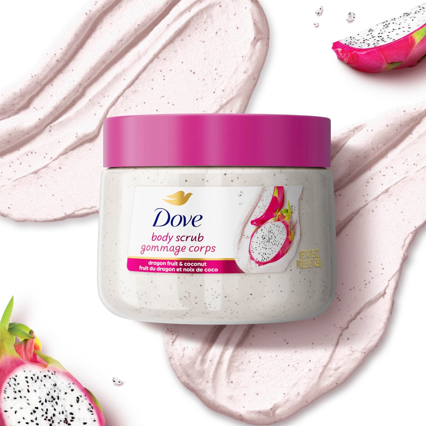 Dove Brown Sugar and Coconut Butter Body Scrub Exfoliates and Deeply Nourishes for Smooth, Radiant Skin 15 oz