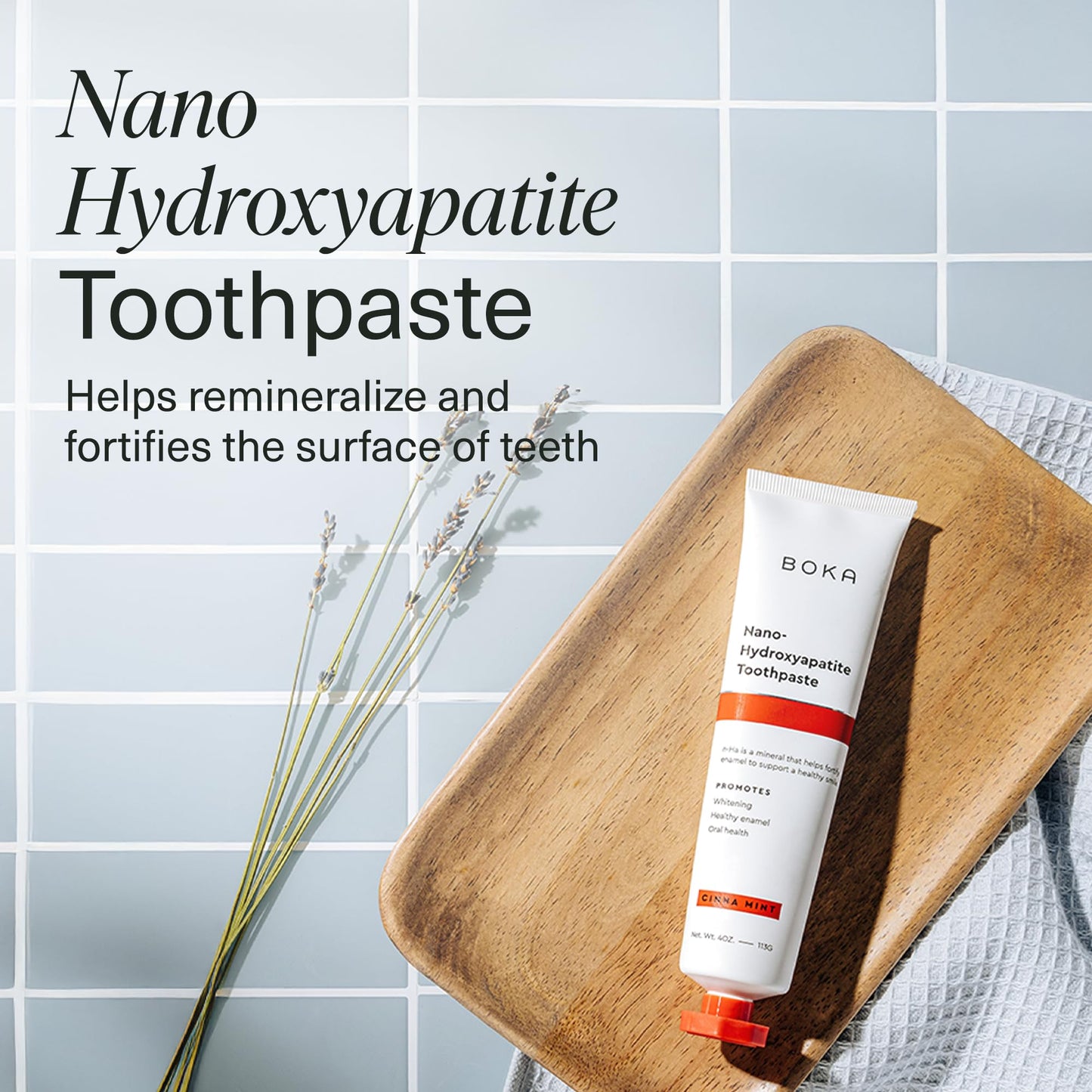 Boka Fluoride Free Toothpaste Nano Hydroxyapatite, Helps Remineralize, Appropriate for Sensitive Teeth, Whitening - for Adult, Kids Oral Care - Ela Mint Flavor, 4 Fl Oz 1Pk US Manufactured