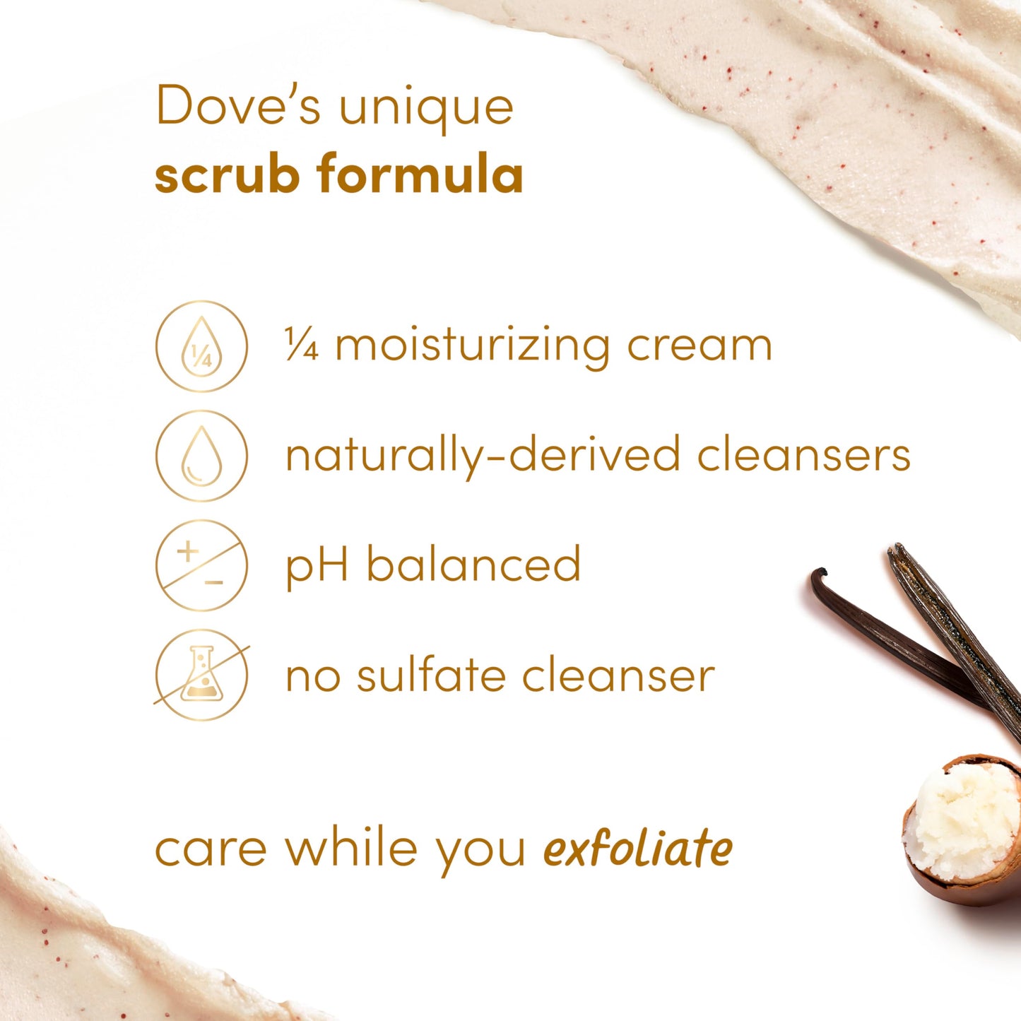 Dove Brown Sugar and Coconut Butter Body Scrub Exfoliates and Deeply Nourishes for Smooth, Radiant Skin 15 oz