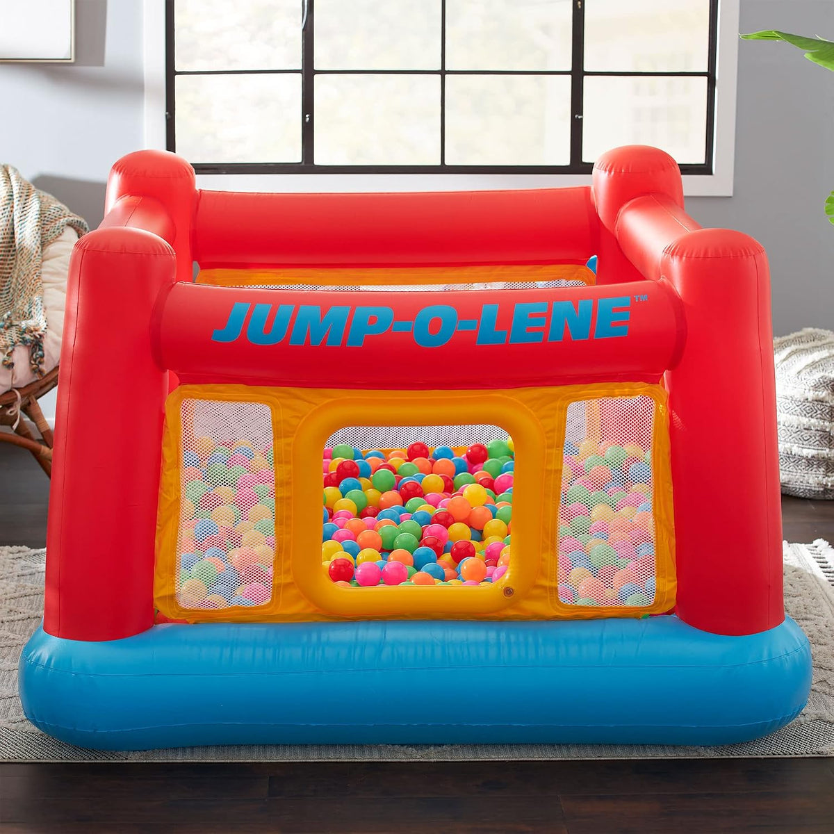 INTEX Jump-O-Lene Inflatable Trampoline Bounce House for Kids Ages 3-6