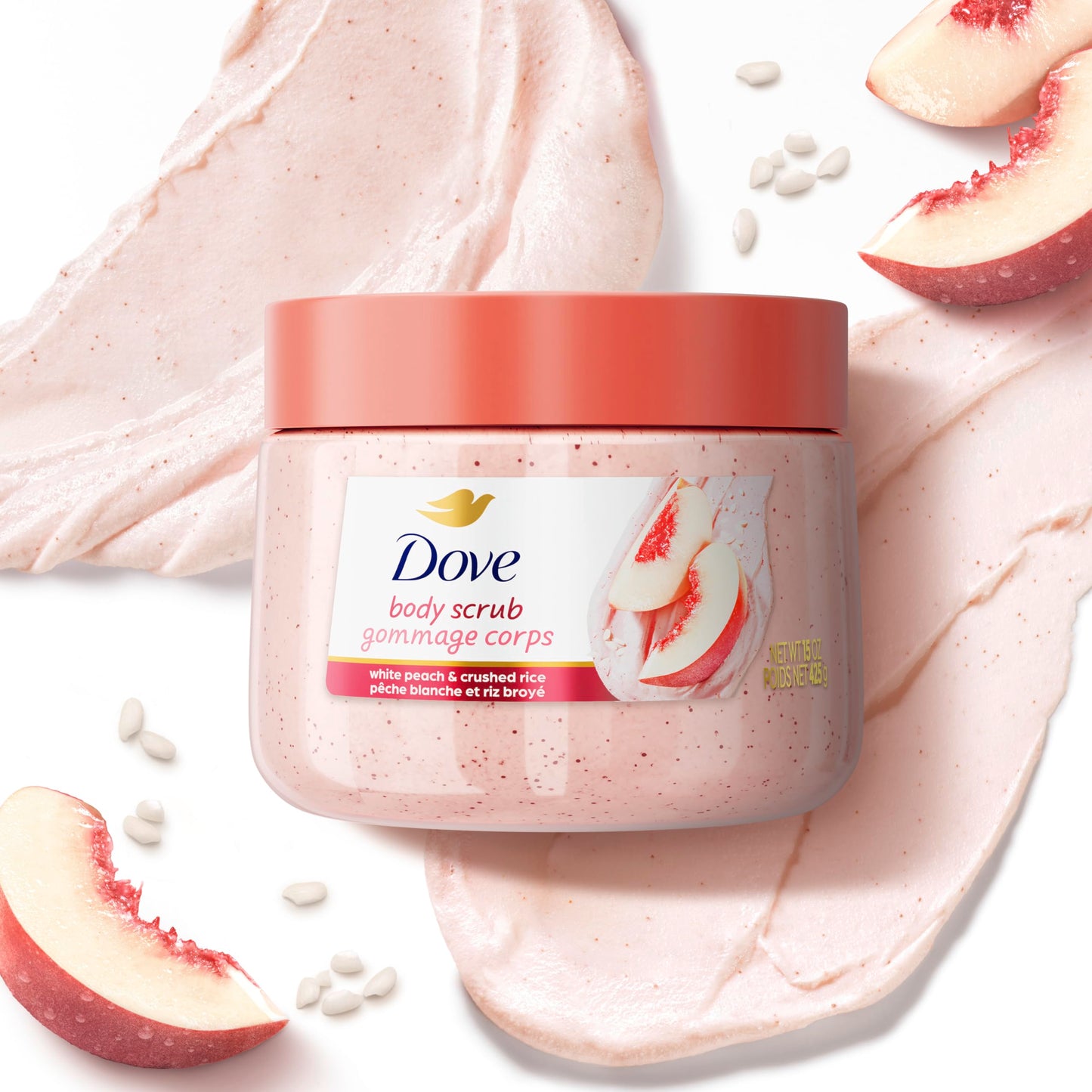 Dove Brown Sugar and Coconut Butter Body Scrub Exfoliates and Deeply Nourishes for Smooth, Radiant Skin 15 oz