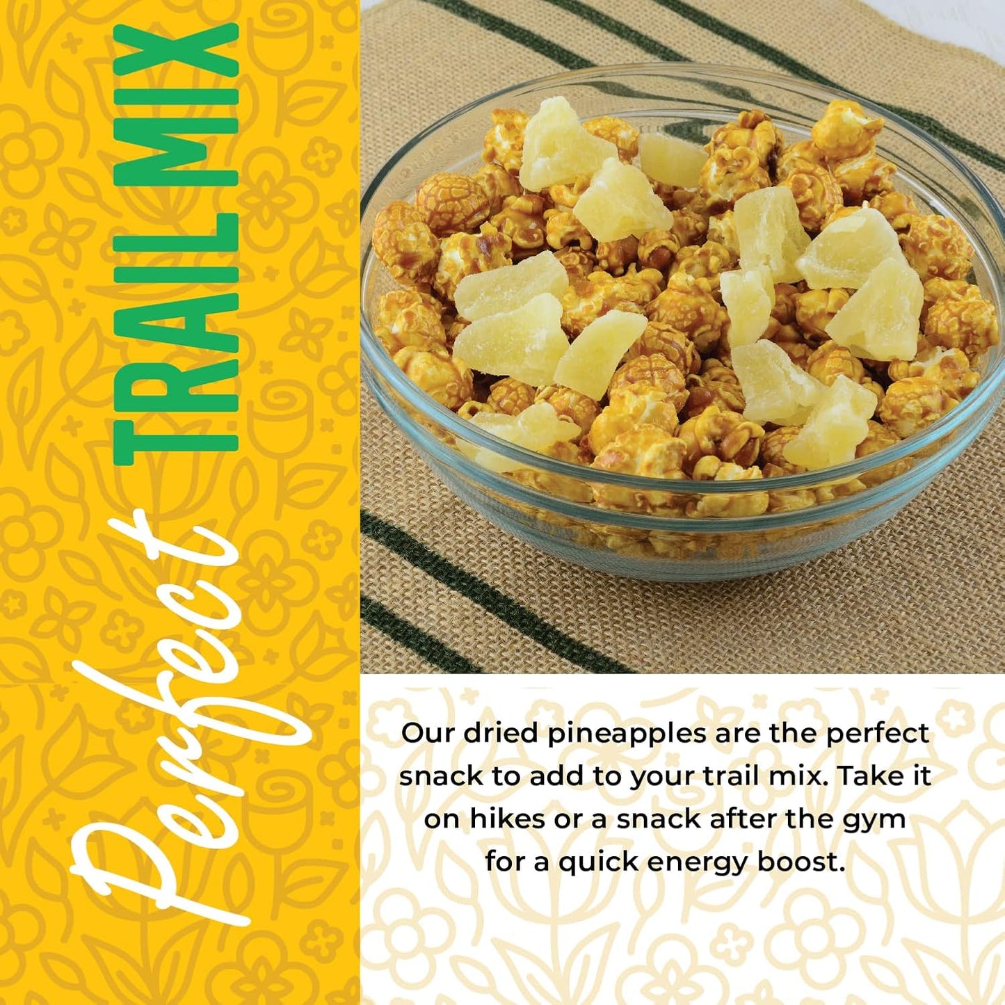 Herbaila Dried Pineapple Chunks, 1 Pound. Dehydrated Pineapple Chunk, Dehydrated Pineapple Bulk, Dried Pineapple Bits. All Natural, Non-GMO, Lightly Sweetened Dried Pineapples, 16 oz.