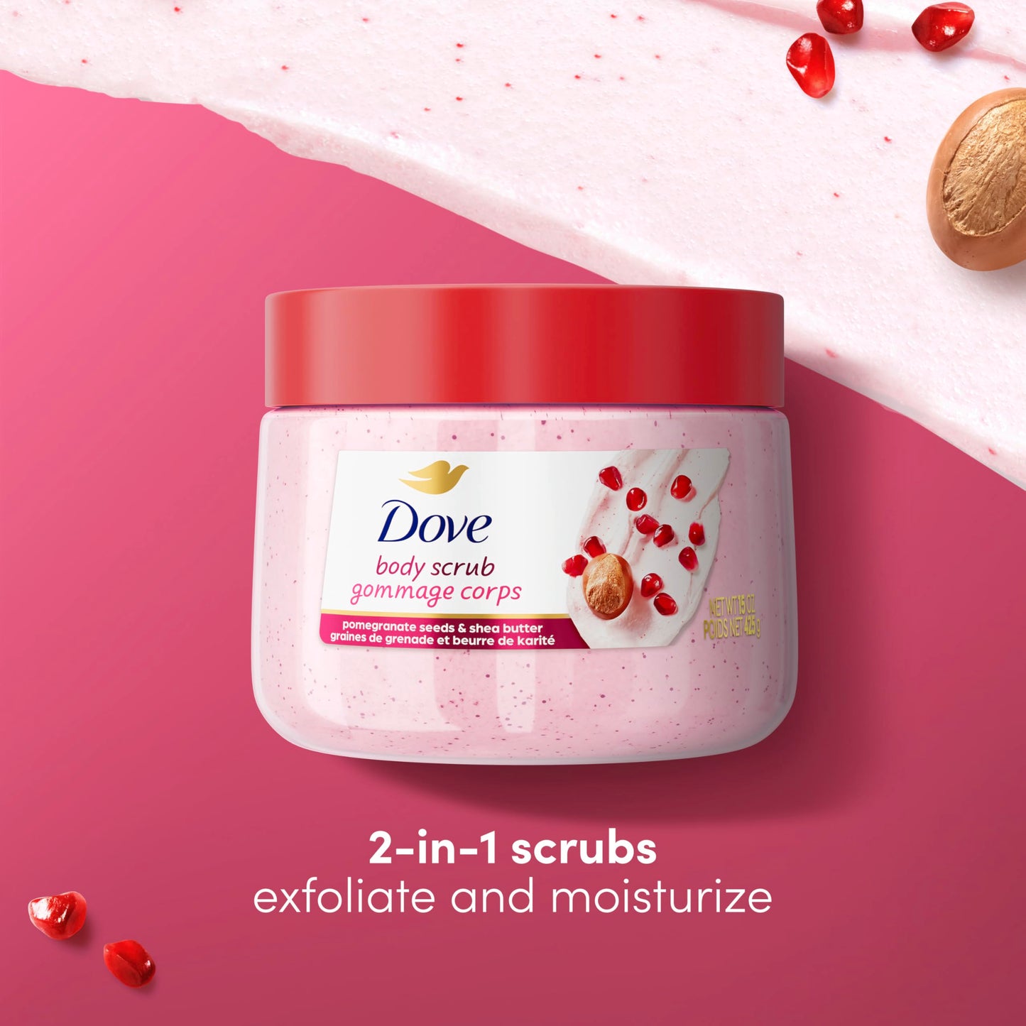 Dove Brown Sugar and Coconut Butter Body Scrub Exfoliates and Deeply Nourishes for Smooth, Radiant Skin 15 oz