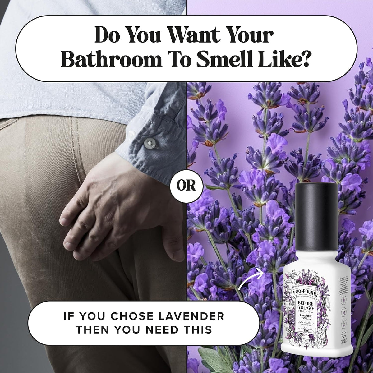 Poo-Pourri Before-You-Go Toilet Spray, Lavender Vanilla, 2 Fl Oz