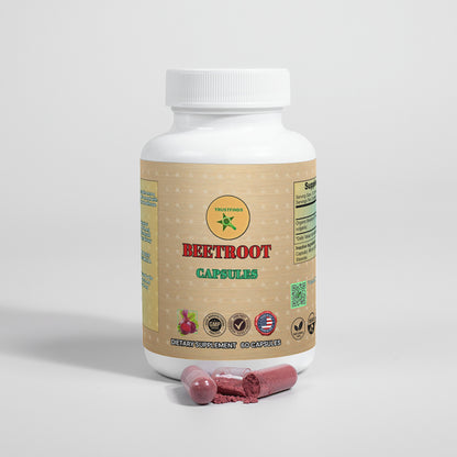 Trustfinds Organic Beetroot Powder Capsules - Supports Blood Pressure, Increase Stamina, Digestive, Immune System (Pure, Non-GMO & Gluten Free)