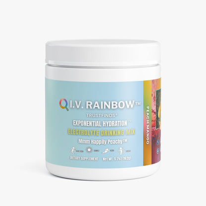 I.V. RAINBOW™ Electrolyte Drink Powder – Mmm Happily Peachy– Peach Mango Hydration Powder – Sodium, Potassium, Magnesium & Calcium – Keto Electrolytes Mix for Rapid Rehydration – 5.7 oz