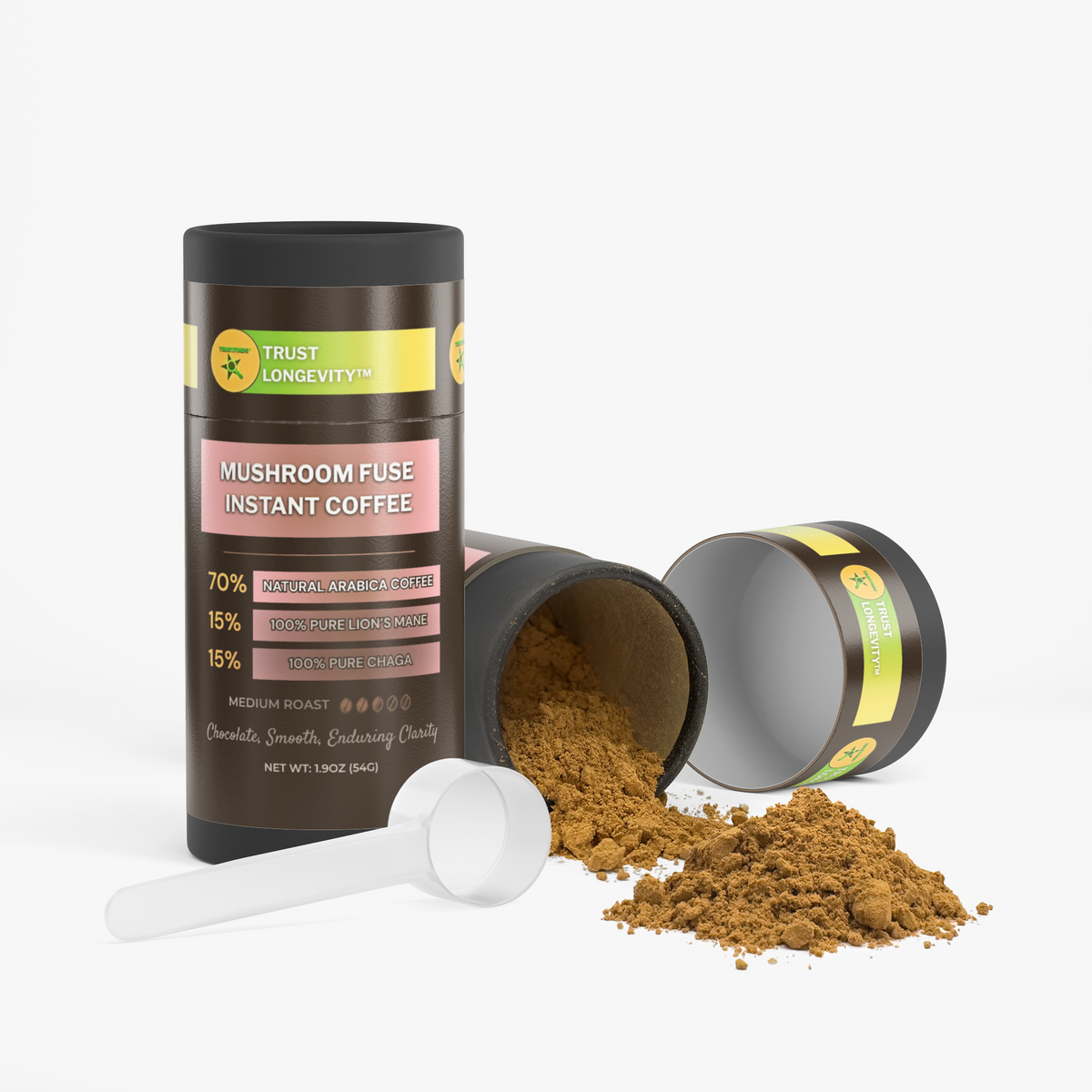 TrustFinds® Mushroom Fuse Instant Coffee (Medium Roast)