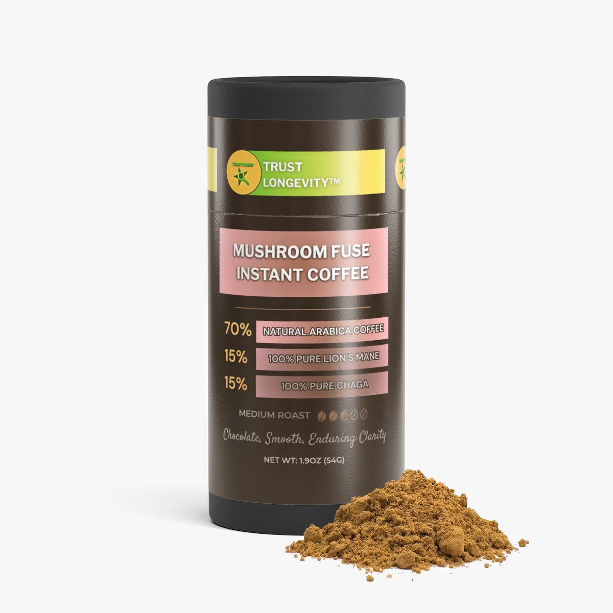 TrustFinds® Mushroom Fuse Instant Coffee (Medium Roast)