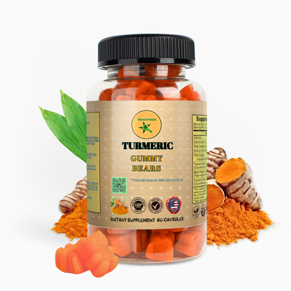 Trustfinds Turmeric Gummy Bears with Ginger and Black Pepper Extract - 60 Count