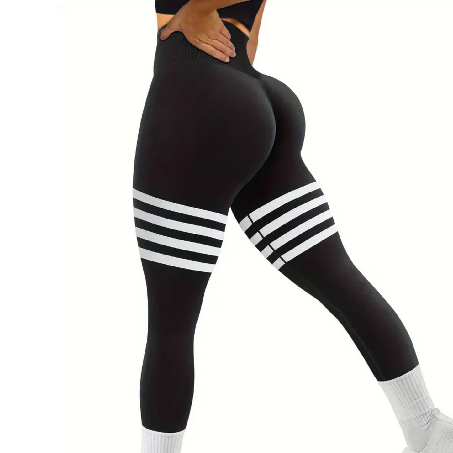Women's High Waist Workout Seamless Scrunch Booty Leggings, Breathable Fitness Tights with Tummy Control
