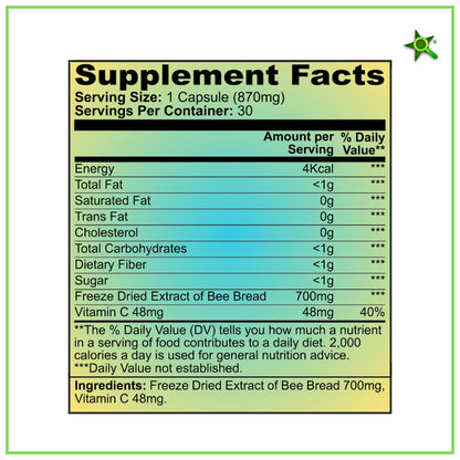 Trustfinds Bee Pearls - Natural Immunity & Vitality Support, Bee Bread Extract + Vitamin C, Non-GMO Bee Pollen Capsules