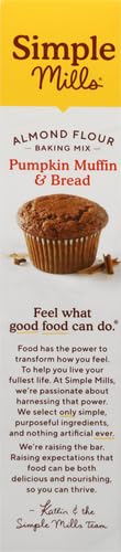 Simple Mills Almond Flour Pumpkin Muffin and Bread Mix, 1pk, 9 oz