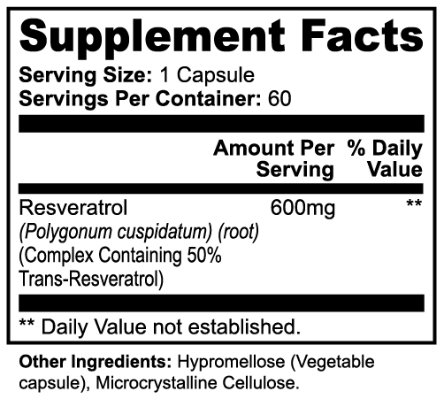 TrustFinds® Resveratrol 50% 600mg