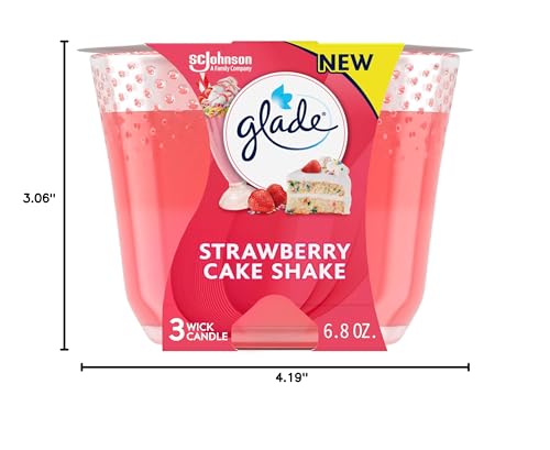 Glade Scented 3-Wick Candle Jar, Coastal Sunshine Citrus, Fragrance Infused with Essential Oils, 6.8 oz