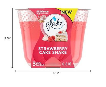 Glade Scented 3-Wick Candle Jar, Coastal Sunshine Citrus, Fragrance Infused with Essential Oils, 6.8 oz