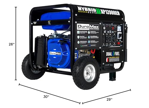 DuroMax XP13000EH 13,000-Watt Dual Fuel Portable Generator - Gas & Propane, Electric Start, Whole Home Backup Power, Transfer Switch Ready, RV & Emergency Ready