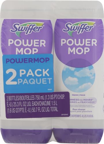 Swiffer Power Mop Refill Solution, Floor Cleaner for Mopping Tile, Vinyl, Laminate, Wood in Home, Bathroom, Kitchen, All Purpose Multi-Surface Solution for Floor Cleaning, Lavender Scent, 50.6oz