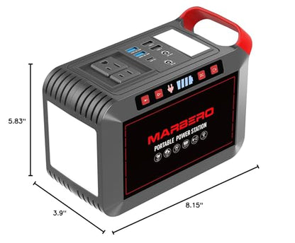 MARBERO 237Wh Solar Generator with Solar Panel Included Portable Power Station 300W Pure Sine Wave with Foldable Solar Panel 60W Set for Camping Outdoor Hiking Fishing Emergency