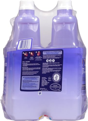 Swiffer WetJet Multi-Purpose Floor Cleaner Solution with Febreze Refill, Hardwood Floor Cleaner, Lavender Scent, 1.25 Liter -42.2 Fl Oz (Pack of 2)