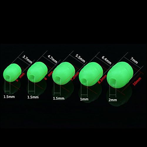 OriGlam 100pcs Soft Plastic Luminous Glow Fishing Beads, Beads Round Beads Fishing Lures, Green Sea Fishing Bead Fishing Tackle Tools
