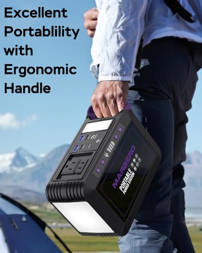 MARBERO 237Wh Solar Generator with Solar Panel Included Portable Power Station 300W Pure Sine Wave with Foldable Solar Panel 60W Set for Camping Outdoor Hiking Fishing Emergency