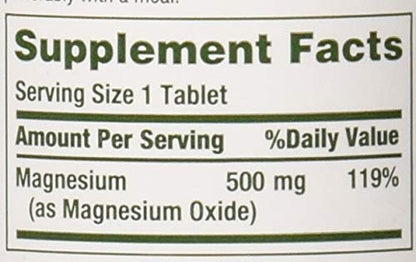 Nature's Bounty Magnesium, Bone and Muscle Health, Whole Body Support, Tablets, 500 Mg, 200 Ct