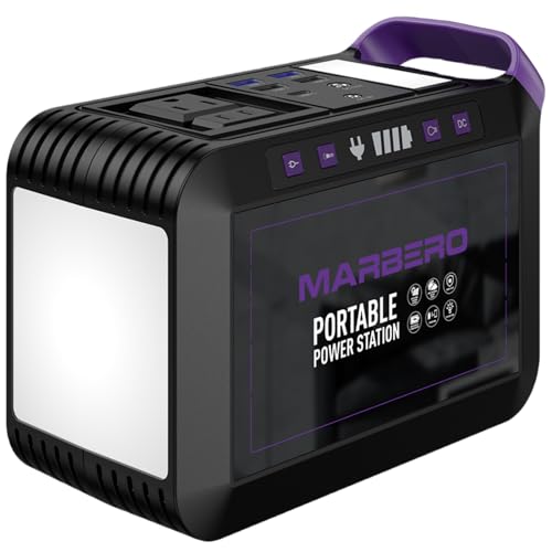 MARBERO 237Wh Solar Generator with Solar Panel Included Portable Power Station 300W Pure Sine Wave with Foldable Solar Panel 60W Set for Camping Outdoor Hiking Fishing Emergency