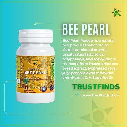 Trustfinds® Bee Pearls - Natural Immunity & Vitality Support, Bee Bread Extract + Vitamin C, Non-GMO Bee Pollen Capsules