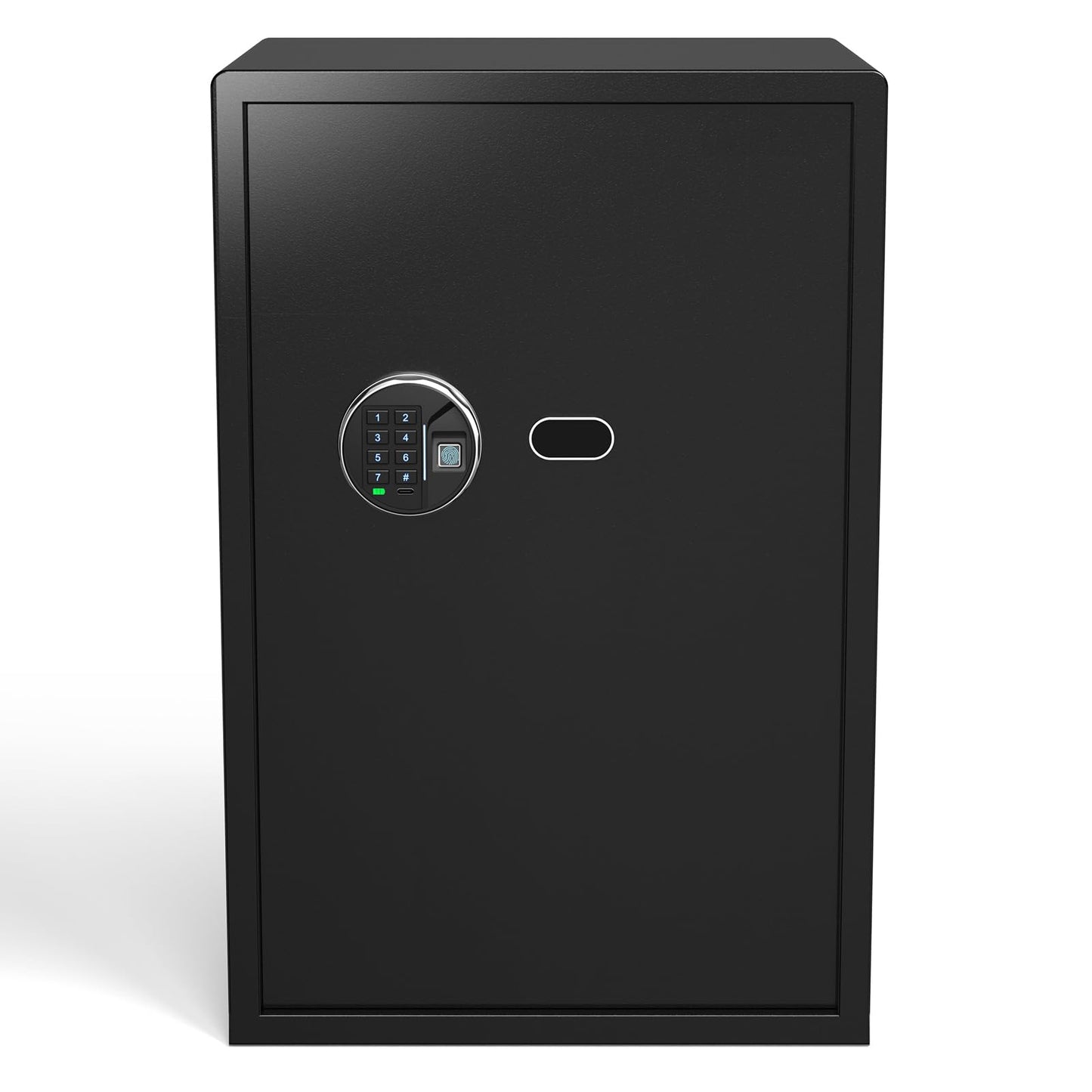 Grimtron Smart Biometric Safe - (0.80 cu. ft.) Fingerprint Lock Box with Silent Mode, Backlit Keypad and LED Light, Small Caja Fuerte with Anti-Rust and Anti-Theft